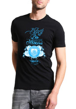 Mott2 Unisex Cotton Manchester City Football Club - Sky Blue Citizens Fans Poster Printed  Round Neck Jersey T-Shirts
