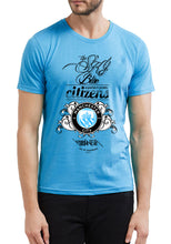 Mott2 Unisex Cotton Manchester City Football Club - Sky Blue Citizens Fans Poster Printed  Round Neck Jersey T-Shirts